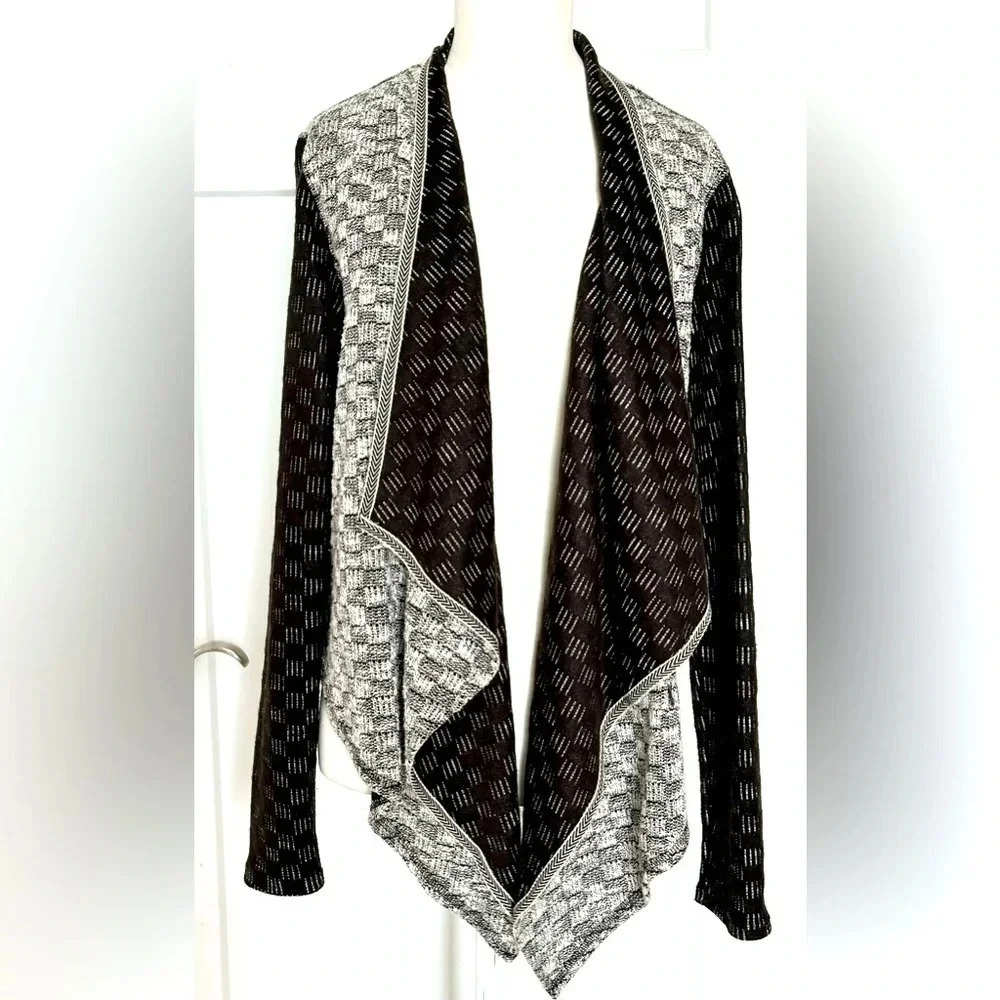 Anthropologie Monochrome Patterned Cardigan
